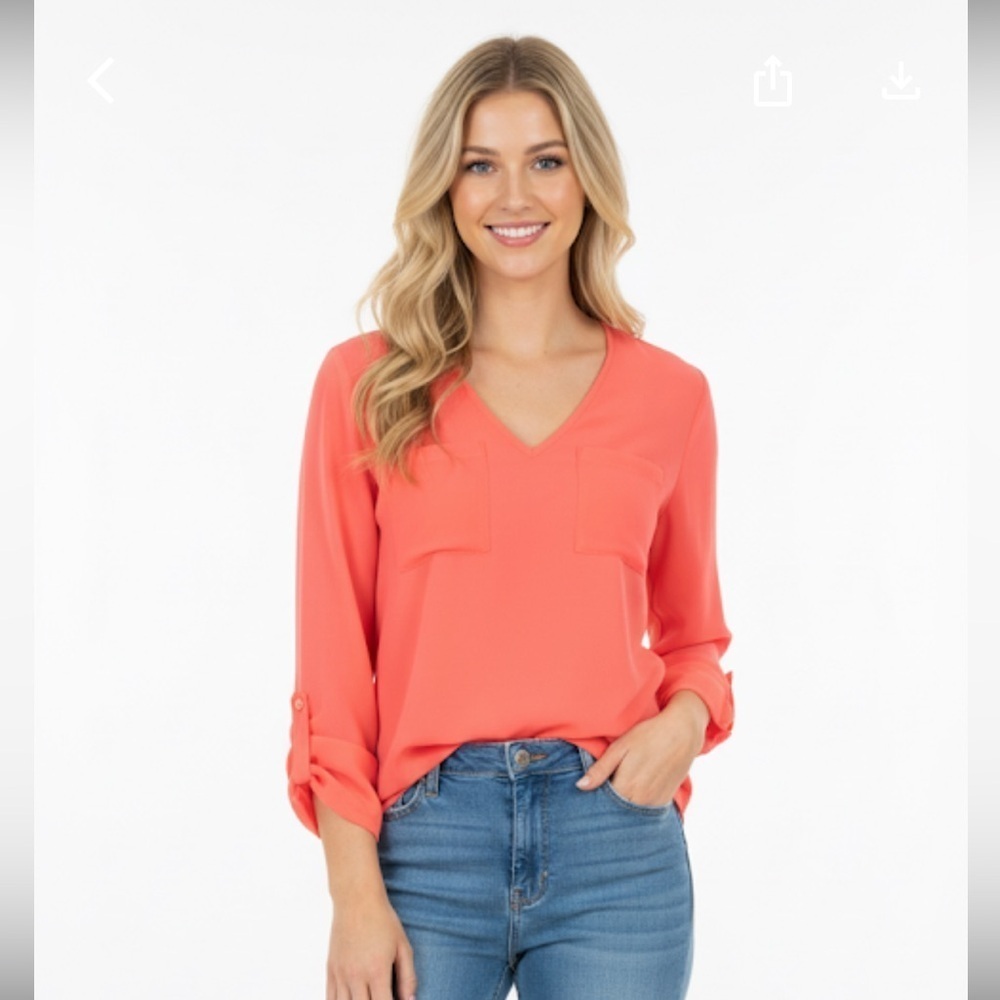 Apt. 9 coral color button down top size medium